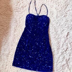 Royal Sequined Glam Celestial Goddess Romantic Fairytale Corset Back Mini Dress